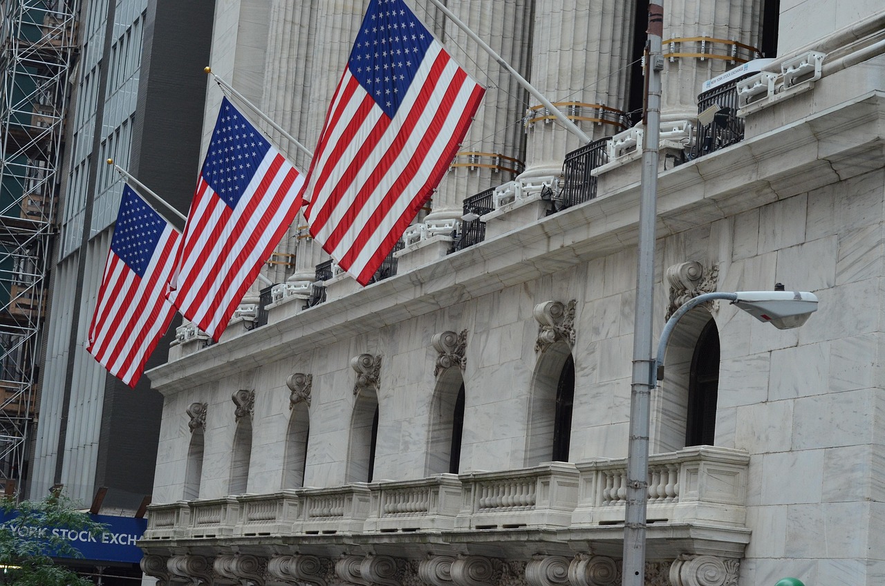 The facade of a major stock exchange building